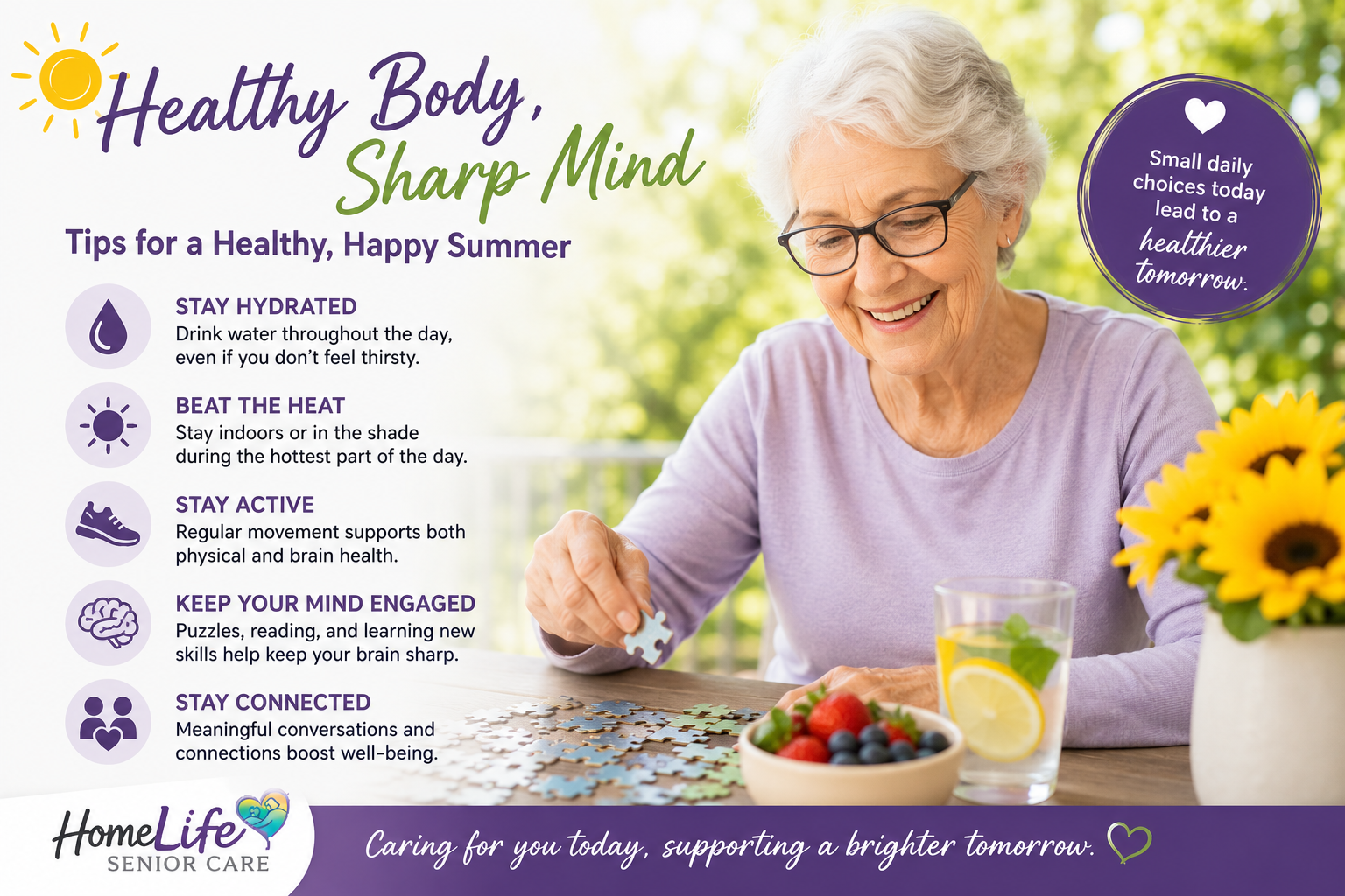 Healthy Body, Sharp Mind - summer health and brain health tips for seniors